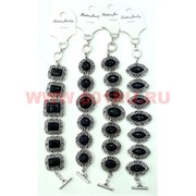 Браслет "Fashion Jewerly" под черный агат 20-23 см в ассортименте