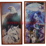Нарды с рисунками 40x20 см из березы