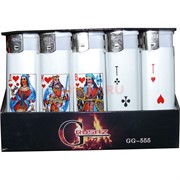 Зажигалка газовая Grusaz «карточная масть» 50 шт/бл