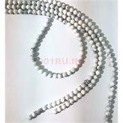 Бусины кахолонг круглые белые 8 мм для рукоделия на нитке 40 см