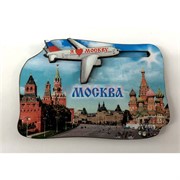 Магнит (MS-66) «Москва» с самолетом деревянный