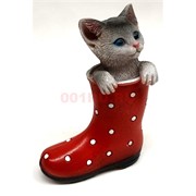 Котик из керамики (K19) в сапоге