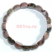 Браслет из родонита прямоугольный округлый