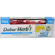 Зубная паста «Dabur Herb'l» соль и лимон 150 г с зубной щеткой
