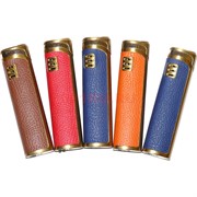 Зажигалка турбо газовая цветная в коже 4 цвета