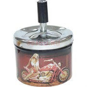 Пепельница металлическая (KL-1903) «рисунки в ассортименте 5 видов» 120 шт/кор