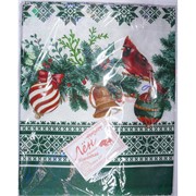 Скатерть из льна 120x150 см новогодняя