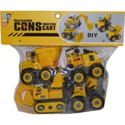 Машинки строительные Construction Cart DIY 4 шт/набор разборные