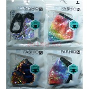 Маска защитная Fashion Mask с пайетками (R-001) расцветки в ассортименте