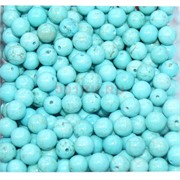 Бусины 8 мм из бирюзы зеленый прессовка цена за 1 шт