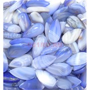Кабошоны 15x30 капля из голубого цветного агата