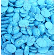 Кабошоны овальные 15x20 из голубой бирюзы с прожилками