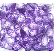 Кабошоны 10x20 граненые капли из фиолетового стекла