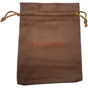Чехол пакетик из кожзама 10x12 см коричневый 50 шт/упаковка