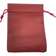 Чехол пакетик из кожзама 13x18 см красный 50 шт/упаковка