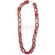 Бусы 2x1 см из красной яшмы 22 шт прямоугольные 48 см