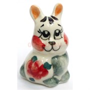 Фигурка из цветной гжели Кролик Малыш 4 см Символ 2023 года