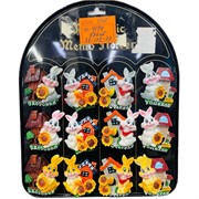 Магниты Кролик (KL-4194) с домиком и подсолнухами 36 шт/упаковка