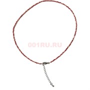 Чокер 2 мм из родонита 40 см