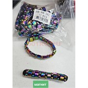 Браслет из гематита (BR-262) цветной магнитный маленький с шариками 12 шт/упаковка