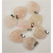 Сердце подвеска 2,5x2,5 см из розового кварца (цена за 1 шт)