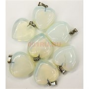 Сердце подвеска 2,5x2,5 см из лунного камня (цена за 1 шт)