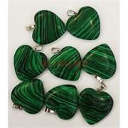 Сердце подвеска 2,5x2,5 см из малахита (цена за 1 шт)