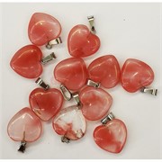 Сердце подвеска 2,5x2,5 см из розового халцедона (цена за 1 шт)