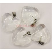 Сердце подвеска 2x2 см из горного хрусталя (цена за 1 шт)