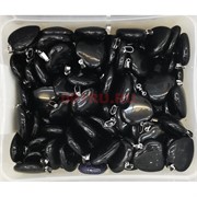 Сердце подвеска 2x2 см из черного агата (цена за 1 шт)