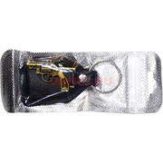 Брелок металл + кожа «револьвер» в подарочной пакетике