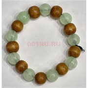 Браслет с деревянными (CK-2236) и флуоресцентными бусинами 12 шт/упаковка (цвет светло-коричневый)