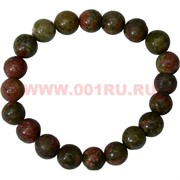 Браслет из зеленой яшмы 10 мм (натуральный камень)