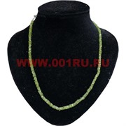 Нитка бусин хризолит натуральный камень