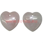 Сердечки 3,5 см из розового кварца (подвески) цена за 2 штуки