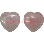 Сердечки 5 см из розового кварца, цена за 2 штуки