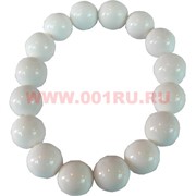 Браслет из белого агата 10 мм (иммитация)