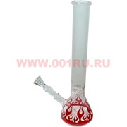 Бонг стеклянный (5мм) GNP-335 "огонь" матовый+прозрачный 45 см