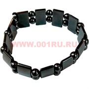 Браслет из гематита 12 шт/упаковка большой магнитный с шариками (M-159)