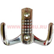 Крючок мебельный двухрожковый (10) "хром", цена за 600 шт\кор