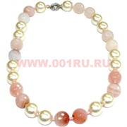 Бусы "Майорка" с натур.агатом 50-52см размер 14 розовый цвет