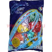 Шарики надувные (GMD90/85) 26 см 100 шт рисунок металлик цвет ассорти