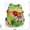 Фигурка из цветной керамики Жаба (2) с цветком 6 см - фото 187462