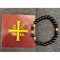 Браслет с крестом (BR-012) с бусинами черный агат 12 шт/упаковка